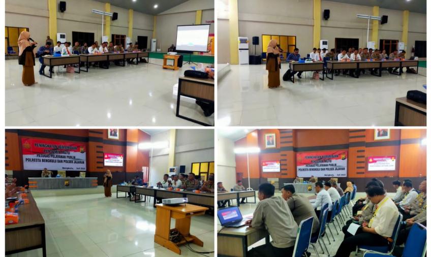 Polresta Bengkulu dan Polsek Jajaran Gelar Pelatihan Kemampuan Penjamin Mutu Petugas Pelayanan Publik