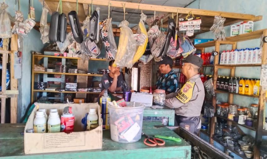 Sambang Bengkel, Bhabinkamtibmas Aipda Andi Marwanto Sampaikan Pesan Kamtibmas