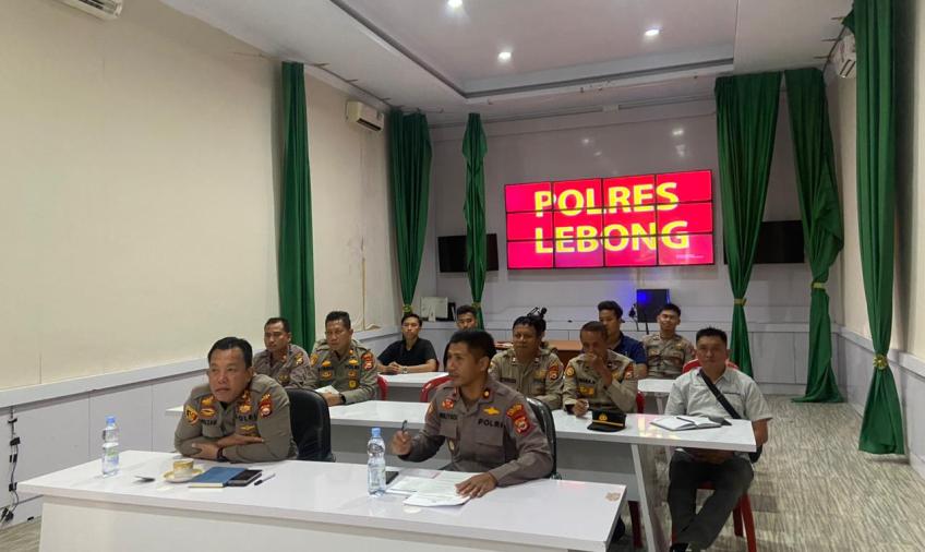 Polres Lebong Ikuti Vicon Sosialisasi Program Quickwins Presisi