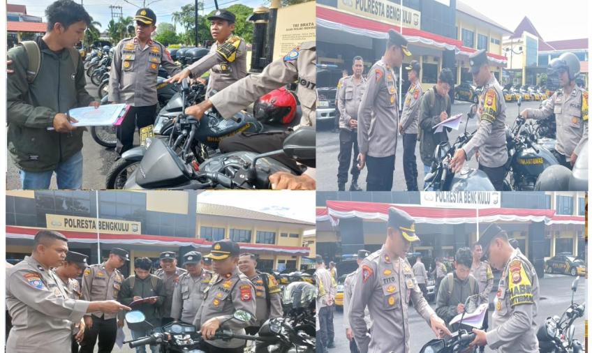 Jelang Pemilu 2024, Kabag Log Polresta Bengkulu Cek Kesiap Siagaan Randis