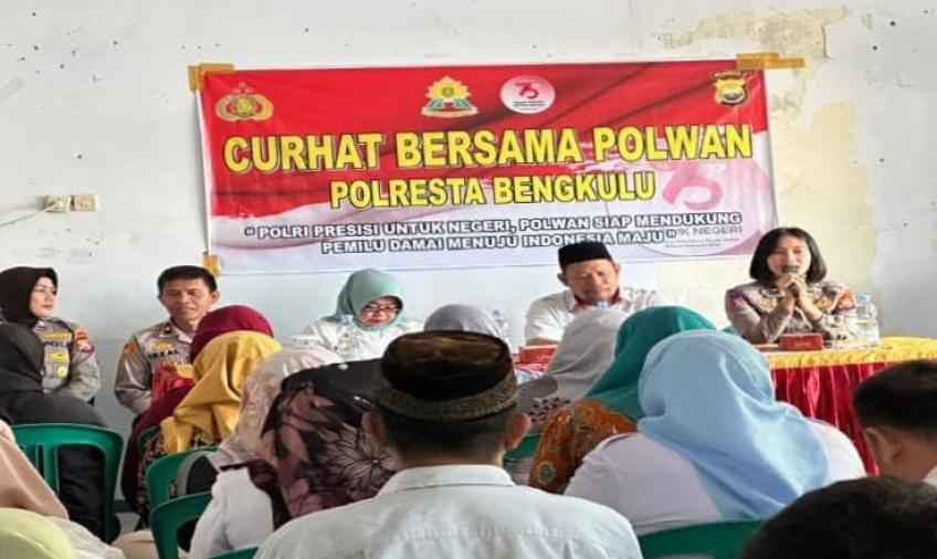 Peringati Hari Jadi Polwan Ke-75, Polwan Polresta Bengkulu Laksanakan Kegiatan Curhat Bersama Polwan