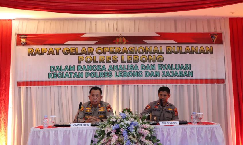 Polres Lebong Laksanakan Rapat Gelar Operasional Bulanan dalam Rangka Anev