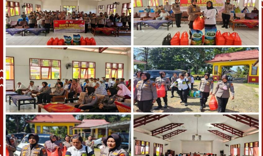 Peringati Hari Jadi Polwan Ke-75, Polwan Polresta Bengkulu Bakti Sosial di Panti Jompo