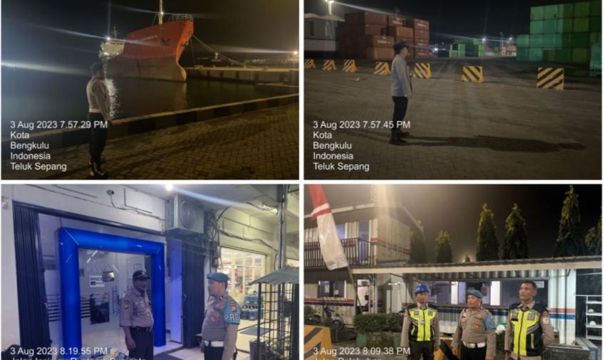 Poslsek KSKP Pulau Baai Patroli Malam Cegah Terjadinya Tindak Pidana dan Gangguan Kamtibmas