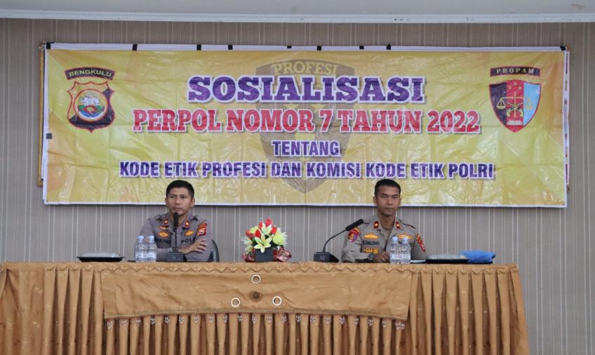 Bid Propam Polda Bengkulu Sosialisasi Perpol No 7 Tahun 2022 di Polres Lebong