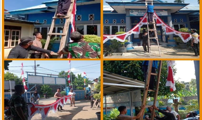 Hadir di Tengah Masyarakat, Bhabinkamtibmas Bersinergi dengan Babinsa Melakukan Gotong Royong