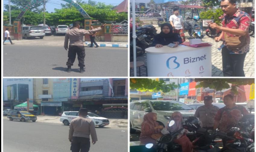 Lakukan Pengamanan Shalat Jumat di Masjid Jamik Polsek Teluk Segara Sampaikan Imbauan