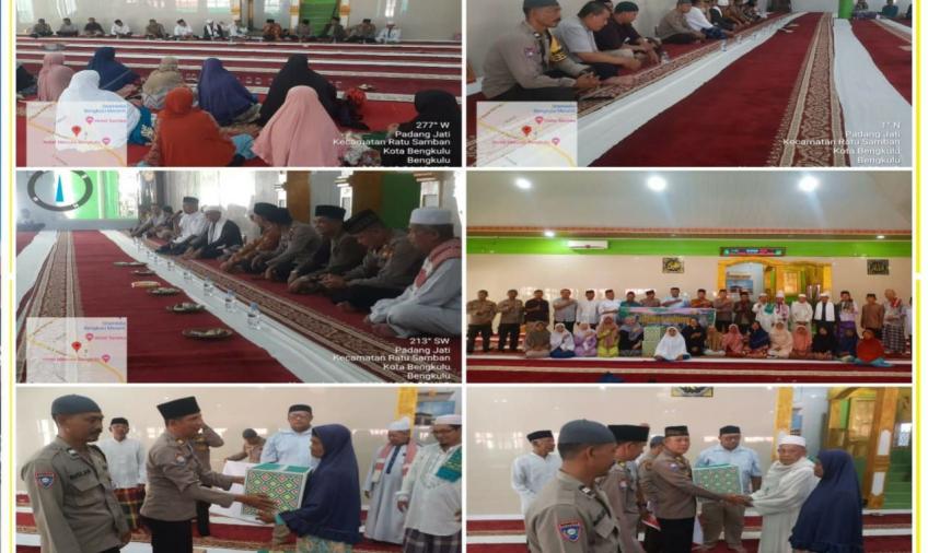 Sambangi Masjid Al Mutadin, Polsek Ratu Samban Gelar Jumat Curhat Dengarkan Informasi Kamtibmas Bersama Warga