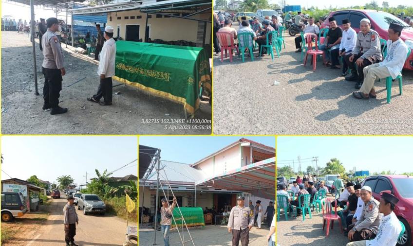 Sambang Duka, Bhabinkamtibmas Polsek Selebar Lakukan Pengamanan