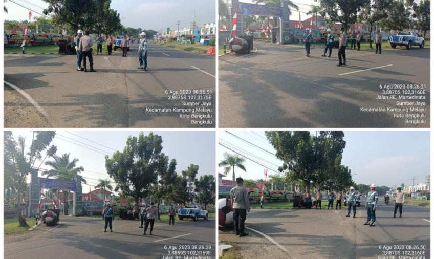 Personel Polsek KSKP Pulau Baai Berikan Pengamanan Kegiatan Sertijab Danlanal Bengkulu