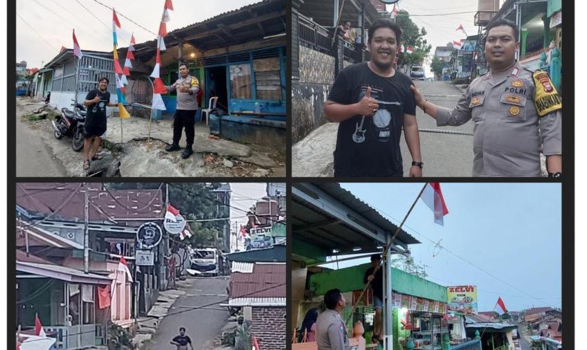 Patroli Keliling, Bhbainkamtibmas Ingatkan Warga Pasang Bendera 