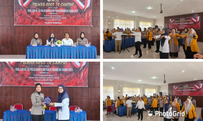 Peringati Hari Jadi Polwan ke 75, Polwan Polresta Bengkulu Gelar Goes To Campus  
