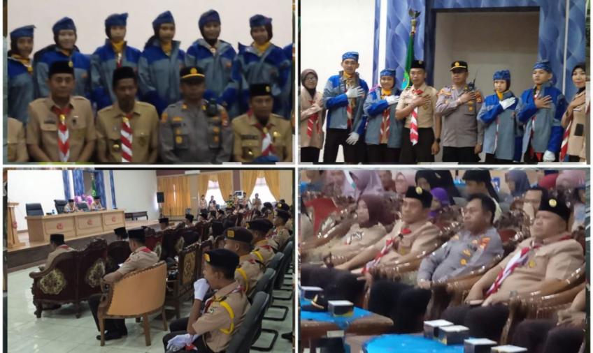 Kapolsek Muara Bangkahulu Hadiri Pelepasan  Peserta Kontingen Pramuka Raimuna Nasional Ke XII Tahun 2023