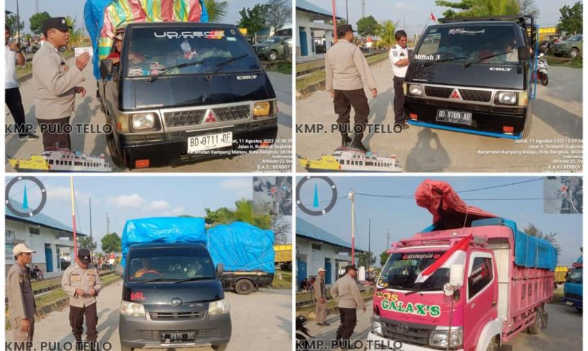 Harkamtibmas, Polsek KSKP Lakukan Pengawasan di Dermaga ASDP Pulau Baai