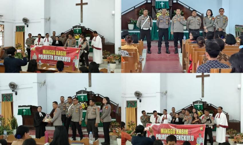 Gelar Minggu Kasih, Polsek Ratu Agung Dengarkan Keluhan Jemaat Gereja HKBP Jitra Bengkulu