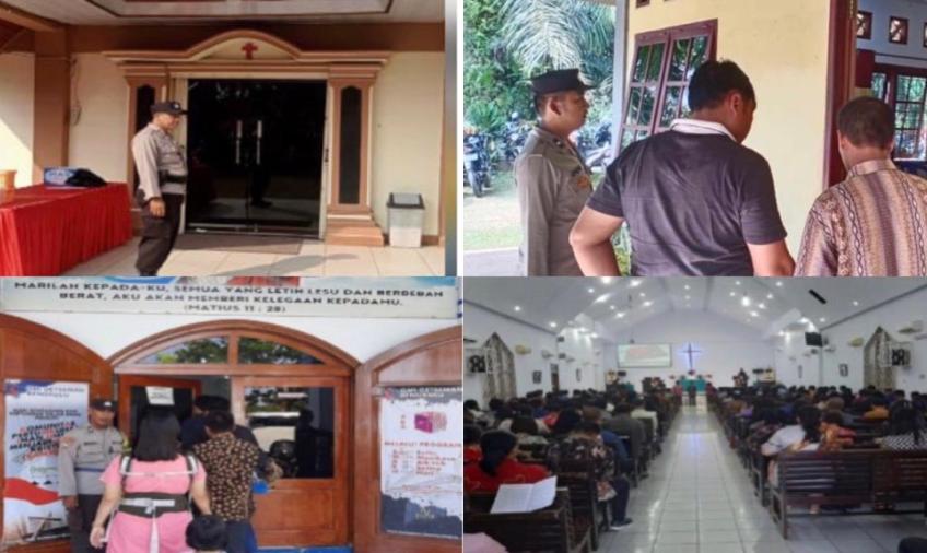 Berikan Rasa Aman Kepada Jemaat Kristiani, Polresta Bengkulu dan Polsek Jajajaran Laksanakan Pengamanan Ibadah di Gereja