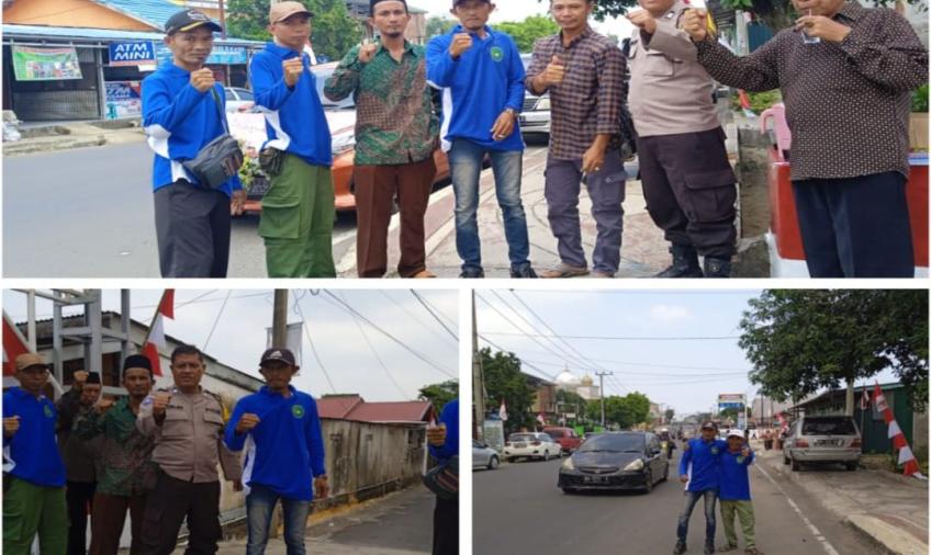 Bersama Linmas Kelurahan Lingakar Timur  Bhabinkamtibmas Gelar Pengamanan Resepsi Pernikahan Warga 