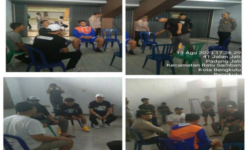 Antisipasi Tindak Pidana, Polsek Ratu Agung Datangi TKP Keributan Turnament Bola Basket 