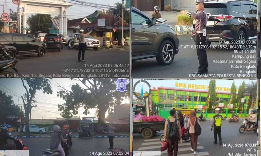 Antisipasi Kemacetan, Polresta Bengkulu dan Polsek Jajaran Gelar Commander Wish di Pagi Hari 