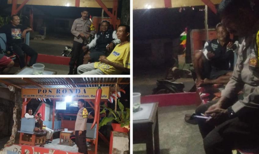 Bhabinkamtibmas Polsek Ratu Samban Monitoring Poskamling Bersama Ketua RT