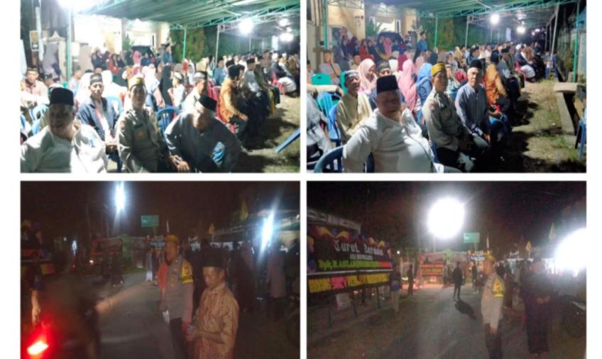 Hadiri Takziah Malam Ketiga Warga Binaannya, Bhabinkamtibmas dan Linmas Kelurahan Sawah Lebar Gelar Pengaturan Lalin 