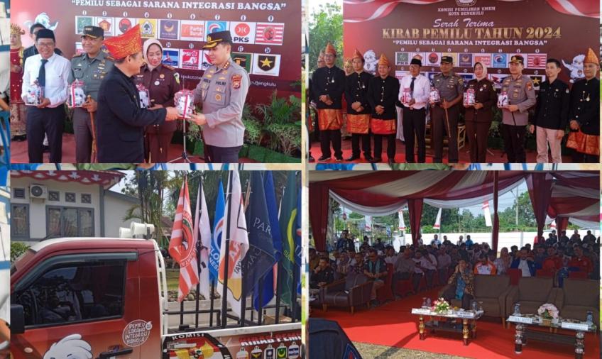 Kapolrseta Bengkulu, Hadiri Serah Terima Kirab Pemilu 