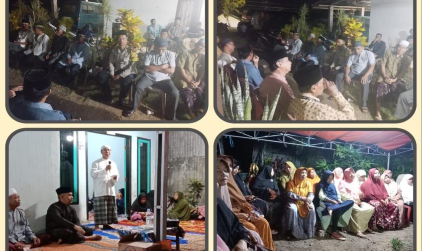 Bhabinkamtibmas Polsek Teluk Segara Hadiri Takziah Malam ke 3 Warga Binaannya