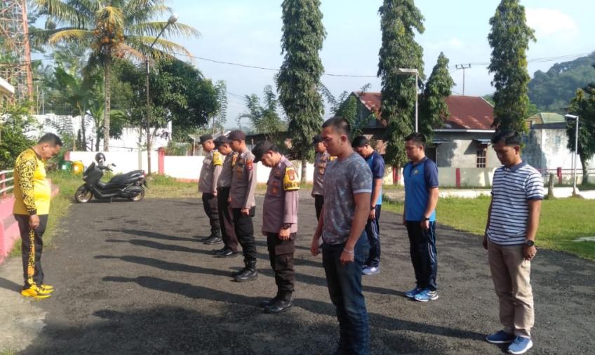 Pimpin Apel Pagi, Kanit Binmas Polsek Tebat Karai Ingatkan Kedisiplinan