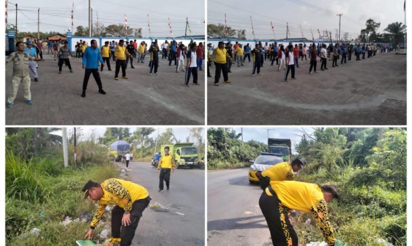 Bina Keakraban Antar Instansi, Polsek KSKP Pulai Baai Olahraga dan Gotong Royong Bersma KSOP Pulau Baai