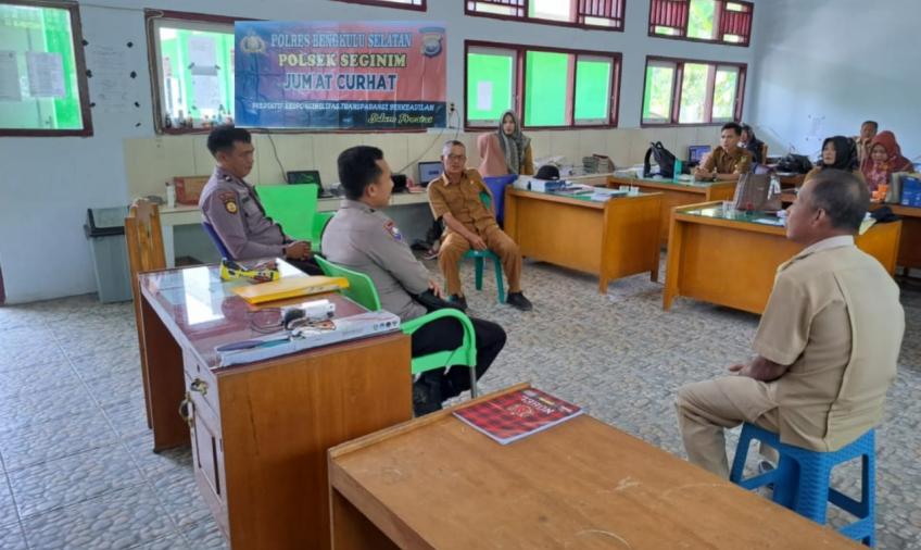 Perkuat Sinergitas Polisi dengan Masyarakat, Polsek Seginim Gelar Jumat Curhat di SMPN 23 Bengkulu Selatan 