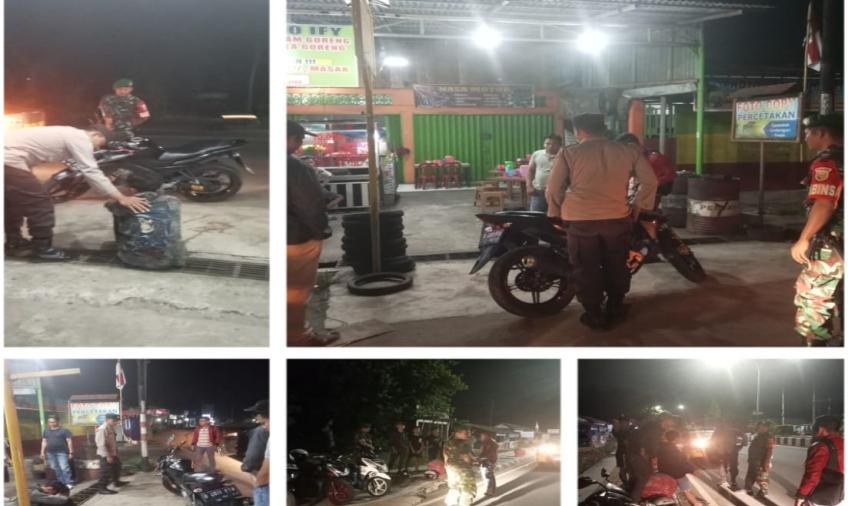 Bersinergi, Polsek Selebar Patroli Gabungan Bersama Koramil 407-07 di Tempat Rawan Gangguan Kamtibmas 