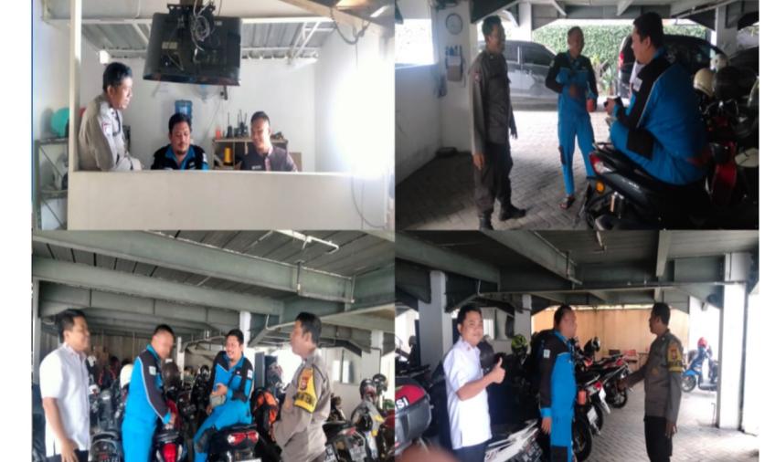 Sambangi Security Hotel Santika, Bhabinkamtibmas Sampaiakan Imbaun Kamtibmas