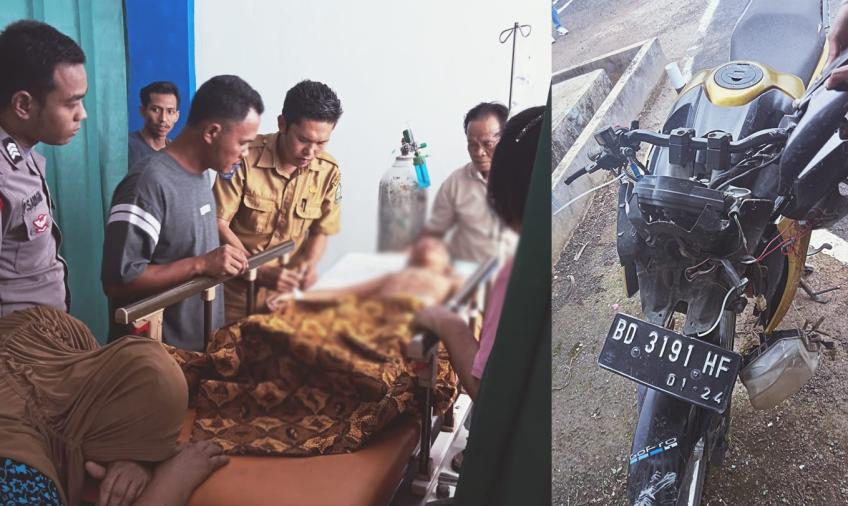 Diduga Lalai, Pengendara Vixion Tabrak Anak-Anak Pejalan Kaki