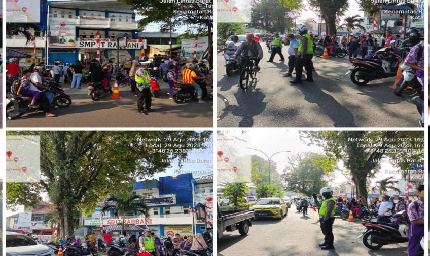 Cegah Kemacetan di Jam Sibuk, Sat Lantas Polresta Bengkulu Gelar Pengaturan Lalu Lintas