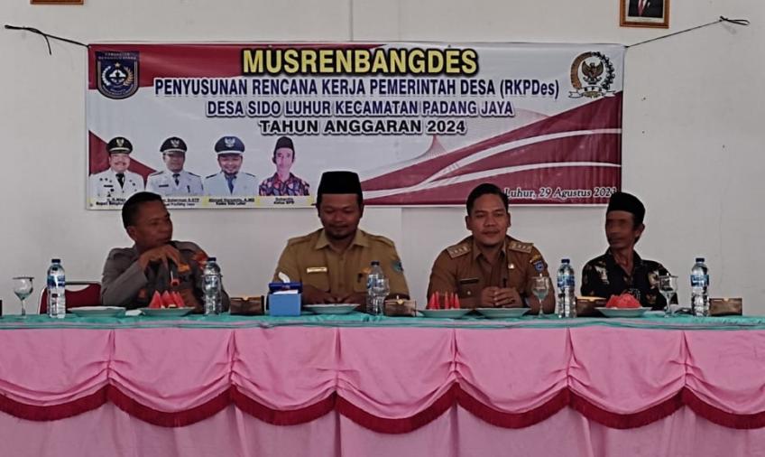 Polsek Padang Jaya Hadiri Musrembangdes Desa Sido Luhur 