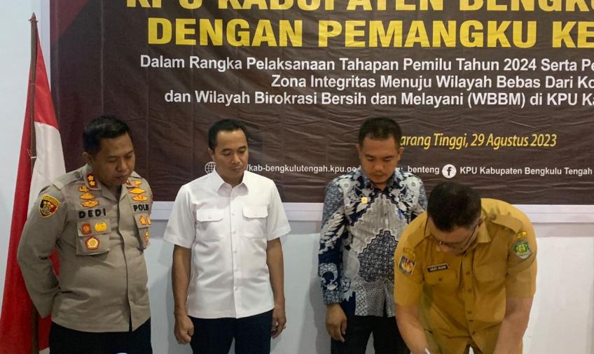 Sukseskan Pemilu 2024 dan Wilayah Bebas Korupsi, Kapolres Benteng Hadiri Coffee Morning KPU dan Forkopimda