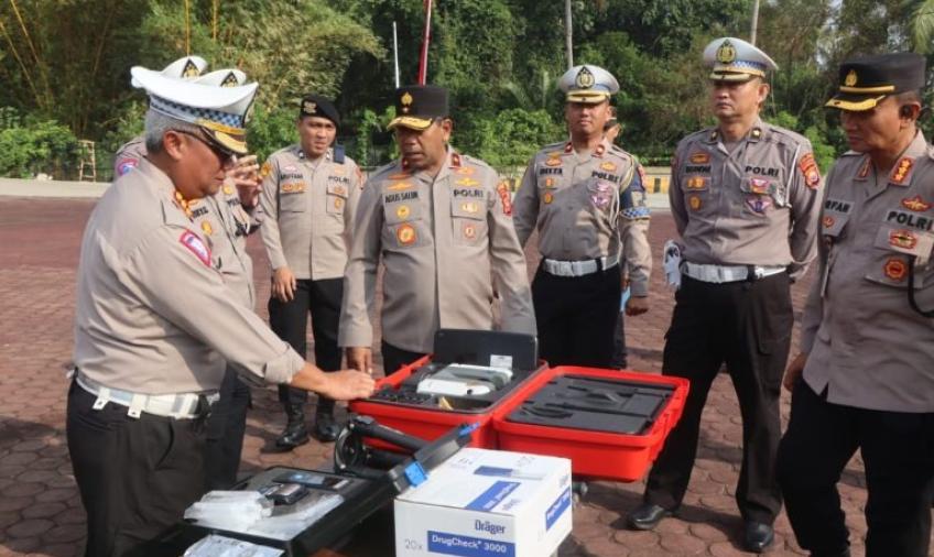Persiapan Pengamanan Pemilu, Sarpras Dit Lantas Diperiksa Wakapolda Bengkulu