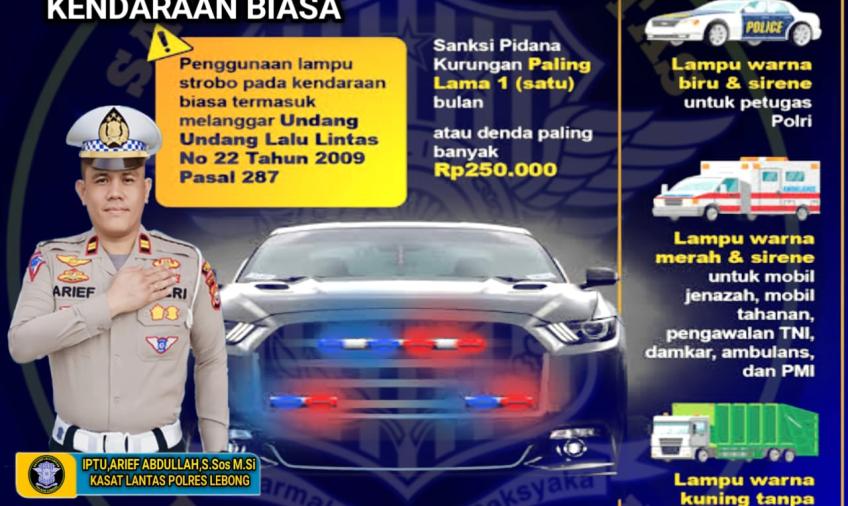 Warning! Dilarang Pasang Lampu Strobo pada Kendaraan Pribadi, Jika Melanggar Siap-siap Ditilang!