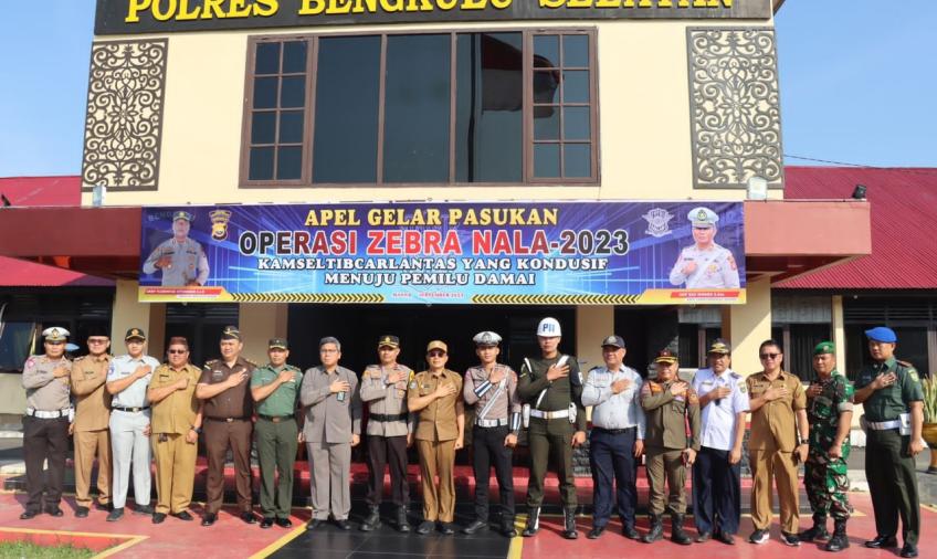 Waka Polres Bengkulu Selatan Pimpin Apel Gelar Pasukan Operasi Zebra Nala 2023 