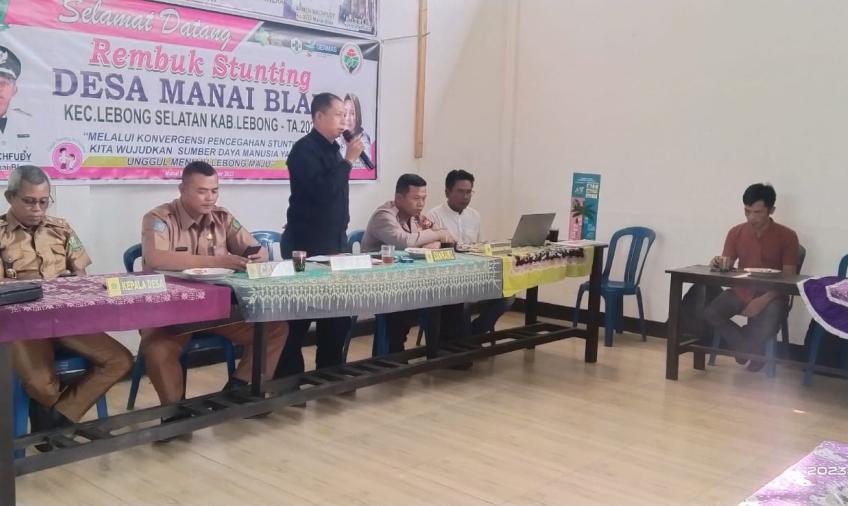 Kapolsek Lebong Selatan dan Bhabinkamtibmas Hadiri Musyawarah Desa dan Rembuk Stunting