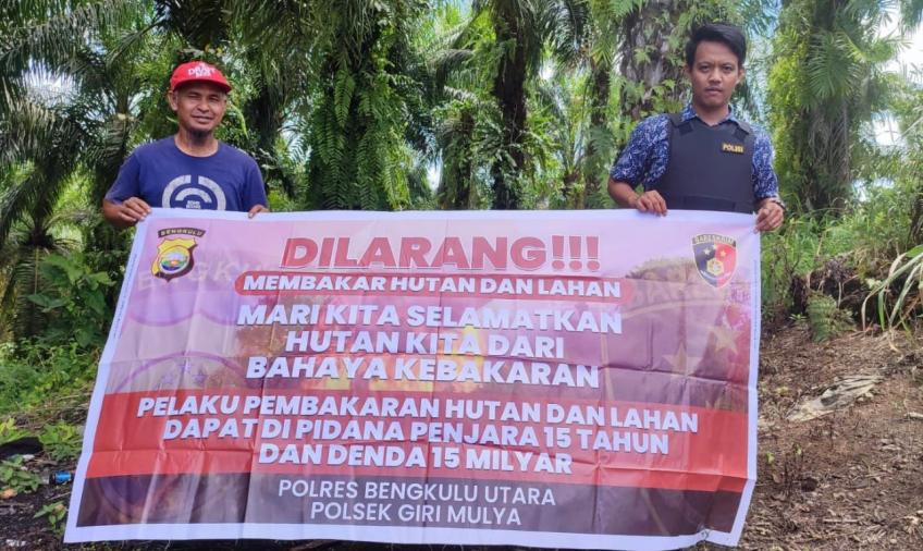 Cegah Pembakaran Lahan Sembarangan di Musim Panas, Polsek Giri Mulya Sampaikan Imbauan Kepada Masyarakat