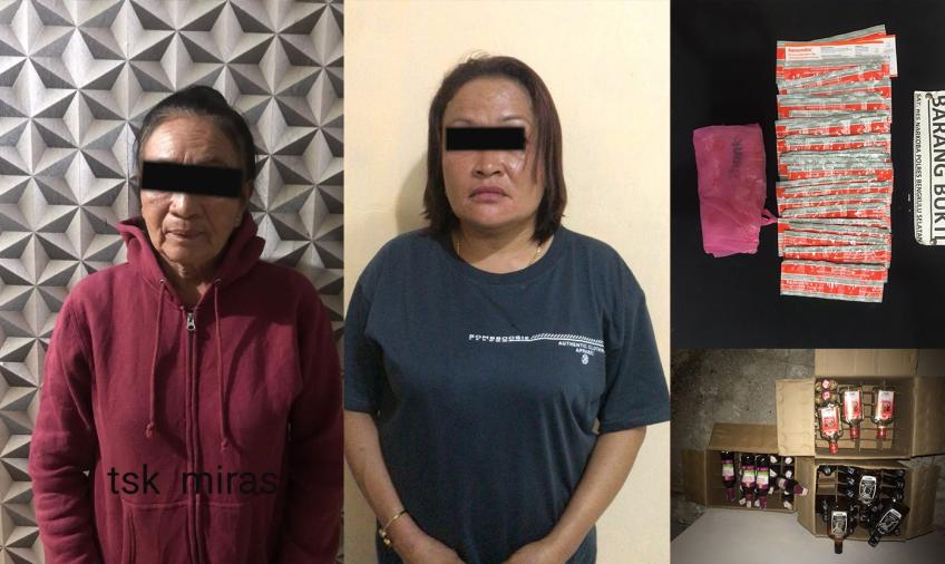 Dua Perempuan Penjual Pil Samcodin dan Miras Diamankan TNI, Diserahkan ke Polisi