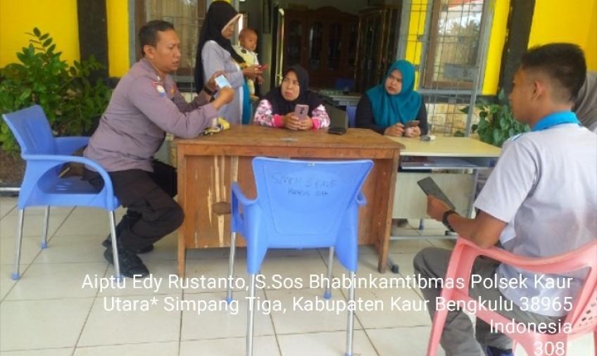 Bhabinkamtibmas Polsek Kaur Utara Laksanakan Sambang dan Sampaikan Imbauan Kamtibmas 