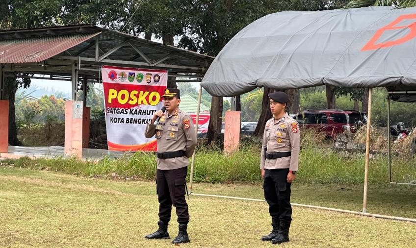 Kapolresta Bengkulu Pimpin Apel Pasukan Satgas Penanganan Antisipasi Karhutla di Wilkum 