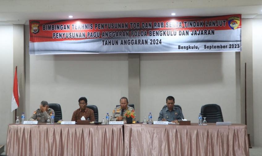Karo Rena Polda Bengkulu Buka Bimbingan Teknis dalam Penyusunan TOR dan RAB