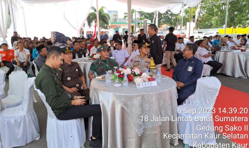 Kapolres Kaur Hadiri Serah Terima Kirab Pemilu Tahun 2024 