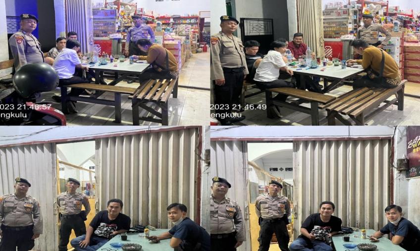 Patroli Malam Hari, Sat Sampata Sambangi Warga Sampaikan Imbaun Kamtibmas 