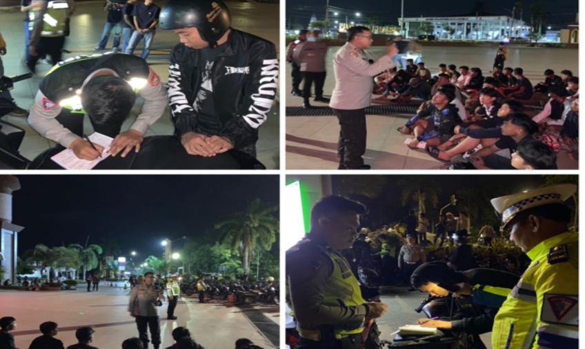 Razia Balap Liar, Polresta Bengkulu Tilang Puluhan Kendaraan 