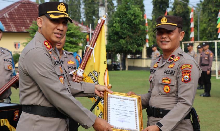 Polsek Batik Nau Kembali Raih Bendera Emas dari Kapolres Bengkulu Utara