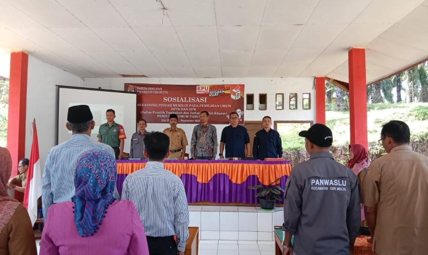 Polsek Giri Mulya Monitoring Giat Sosialisasi Mekanisme Pindah Memilih pada Pemilu 2024 